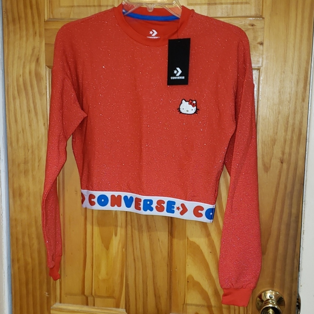 Converse X Hello Kitty red crop top NWT XS NWT